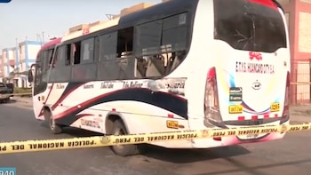 Bus víctima de extorsión.