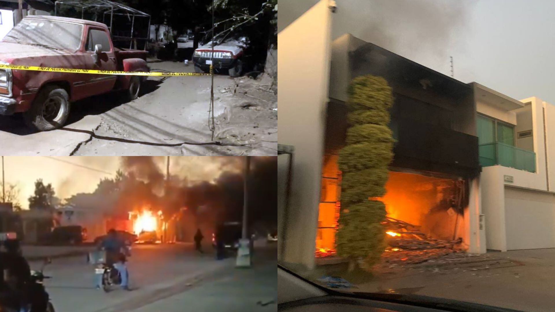 Jornada violenta en Culiacán. (Capturas de pantalla)