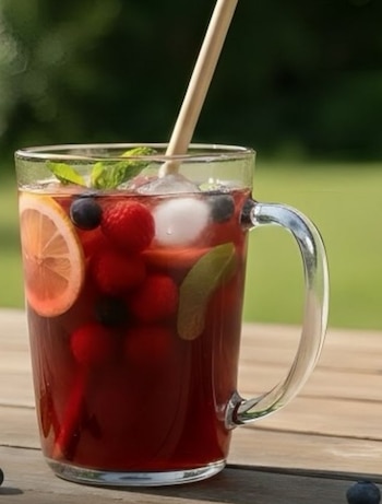 Infusión natural de naranja, frutos