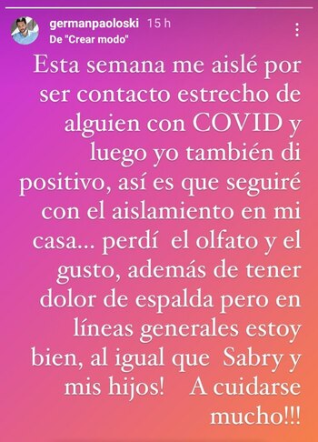 El mensaje de Germán Paoloski