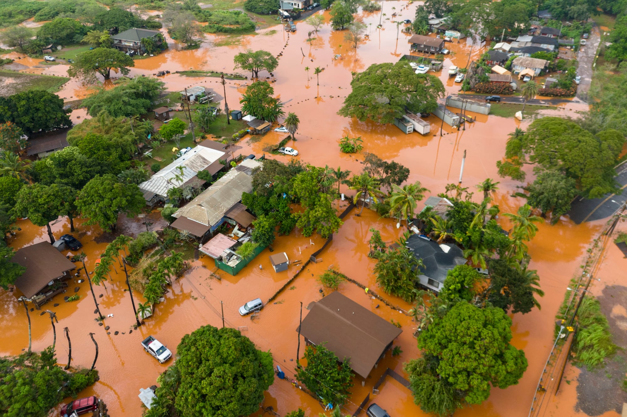 El archipiélago de Hawái enfrenta una emergencia por inundaciones, con Oahu bajo alerta y miles de evacuados por el riesgo en el embalse Wahiawa. (AP foto/Mengshin Lin)