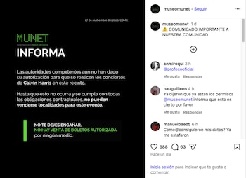 El MUNET negó haber dado permiso para el evento (captura de pantalla)