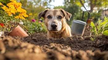 Cavar en el jardín es