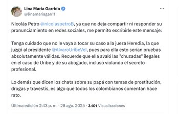 La congresista Lina María Garrido