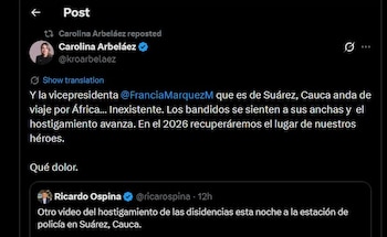 Carolina Arbeláez también lanzó duras