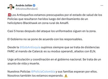El gobernador Andrés Julián Rendón