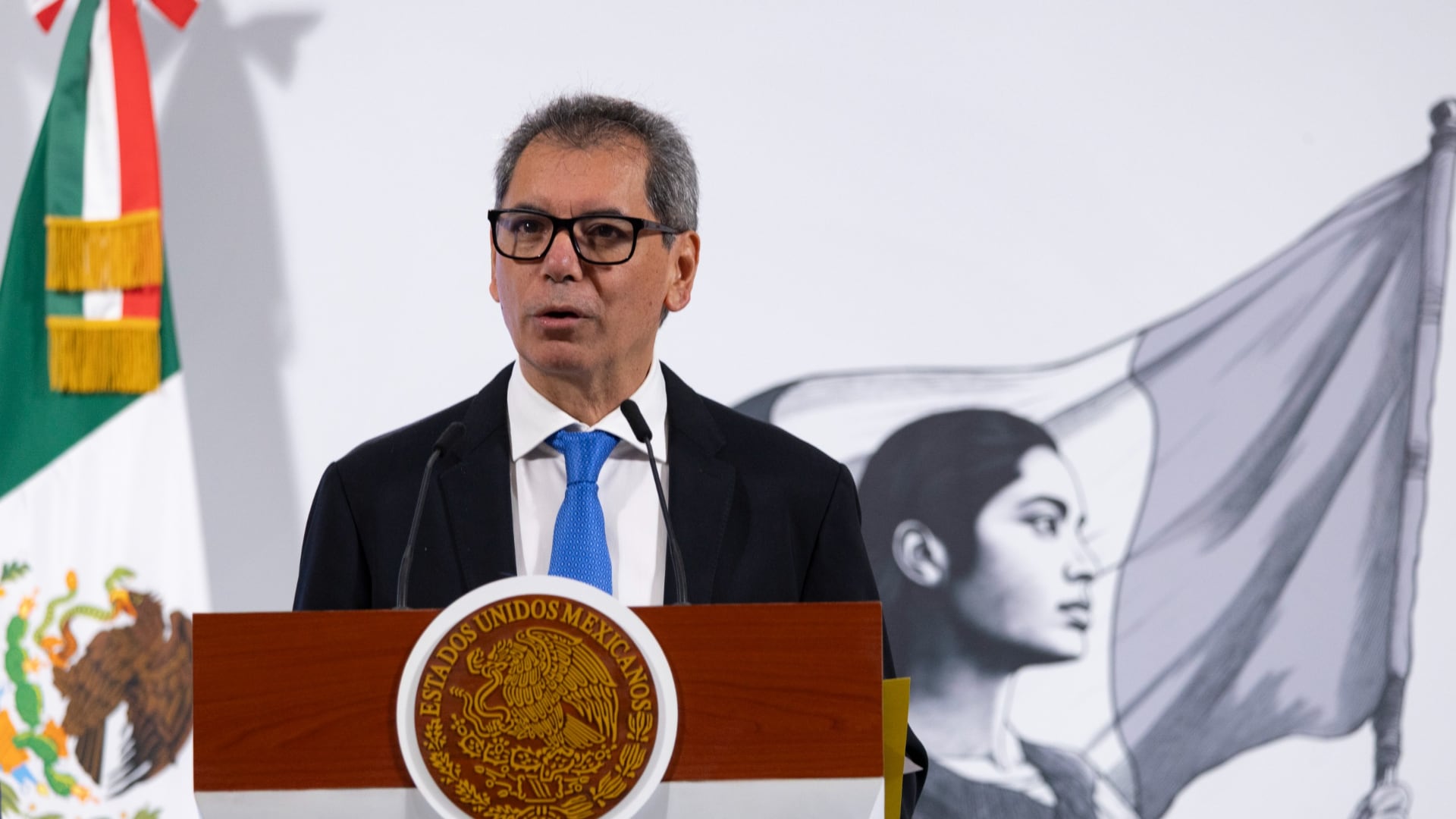 El secretario Edgar Amador Zamora reiteró que el crecimiento económico en México se mantiene.| Presidencia de la República