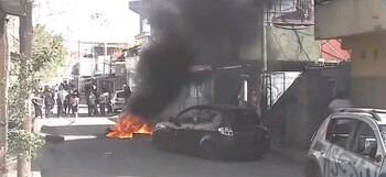 Quema de gomas frente a