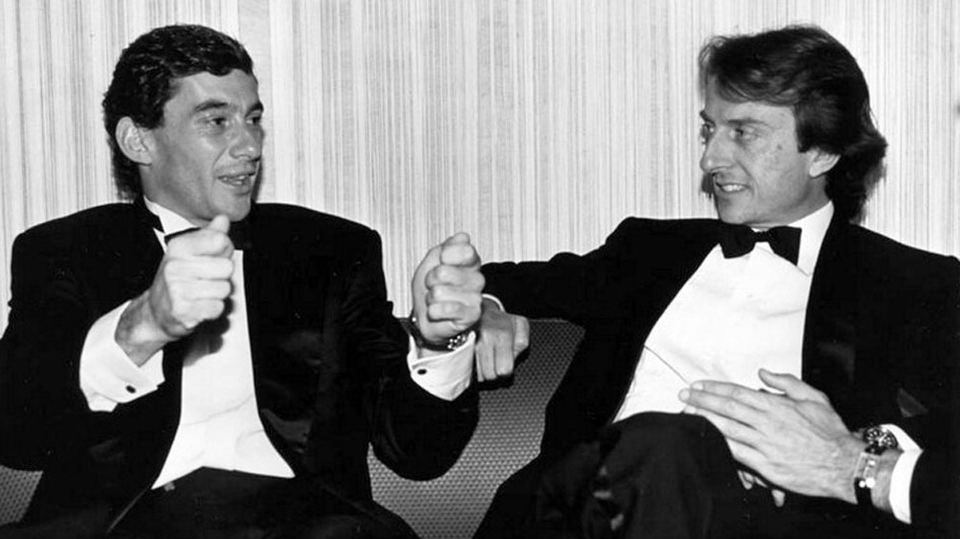 Ayrton Senna junto a Luca di Montezemolo, el hombre que intentó llevar al brasileño a Ferrari