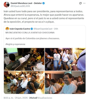 Daniel Mendoza aseguró que, tras la derrota presidencial, lo mejor es que Iván Cepeda permanezca únicamente en el Congreso - crédito @ElQueLosDELATA/X