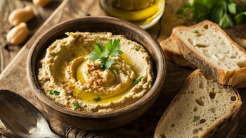 Tostadas con hummus y palta