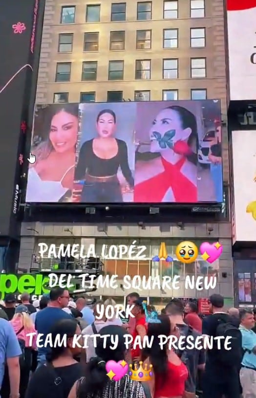 Pamela López recibe emotivo homenaje en Times Square y sus seguidoras sorprenden al revelar cuánto invirtieron. captura: Tiktok.
