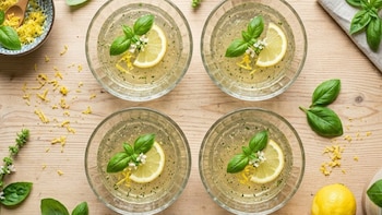 gelatina de limón y albahaca -México- 7 abril