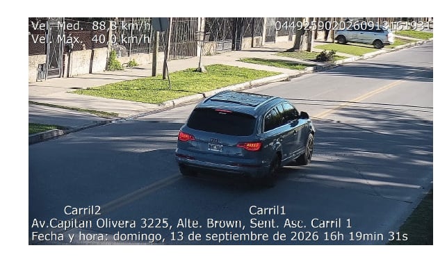 A 88 en una calle de 40: una reciente multa del Audi Q7 en Almirante Brown