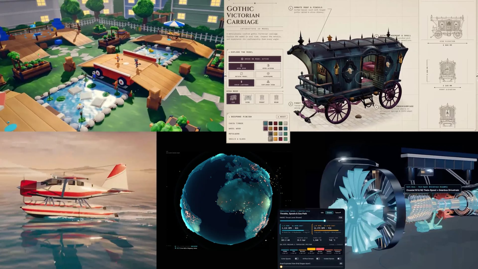 Google reveló cinco proyectos creados con Gemini 4 Argon, su nuevo modelo de IA, que incluyen simulaciones 3D, un globo interactivo con datos sísmicos y un videojuego multijugador. (Google)