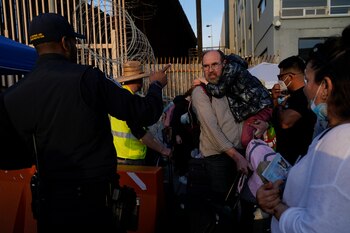 Refugiados ucranianos antes de cruzar