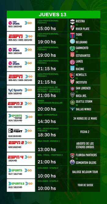 Agenda deportiva