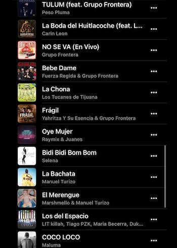 La lista de reproducción musical