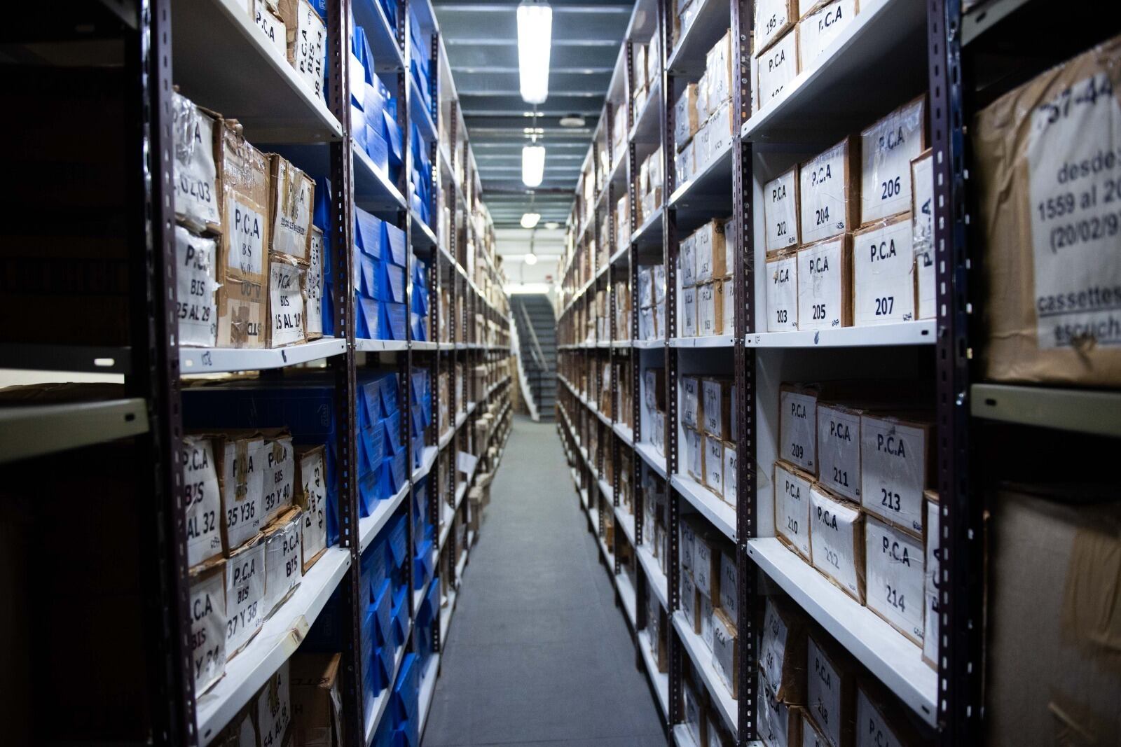 Los archivos secretos del atentado a la AMIA que se guardan en el Palacio Barolo (Foto: Ministerio de Justicia)