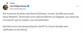 Publicación de Luis Felipe Henao,
