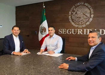 El encuentro fue realizado este martes 14 de abril. Crédito: Gobierno de Puebla