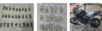 Los cuatro presuntos integrantes de la Anti Unión Tepito trañian dosis de marihuana que repartían en una motocicleta Foto: SSC CDMX
