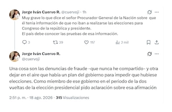 Jorge Iván Cuervo reaccionó a lo dicho por Gregorio Eljach sobre las elecciones