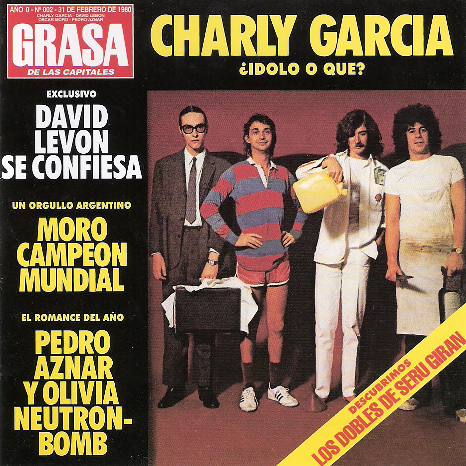 La emblemática tapa del segundo disco de Serú en el que Charly se burla de la revista Gente