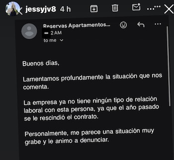 Hotel responde ante el supuesto vínculo del usuario con la empresa (Captura de Pantalla)