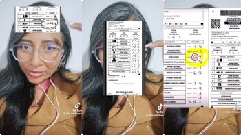 La mujer mostró actas electorales de 2018 para evidenciar las sospechas de fraude con la instrucción dada a los jurados - crédito composición fotográfica / @dita.entelequia