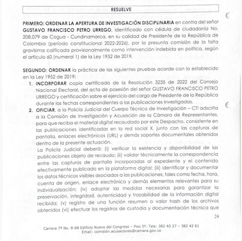 El primer mandatario publicó recientemente algunos trinos en los que hace referencia a la campaña electoral. La entidad también tendrá en cuenta publicaciones que ha realizado desde 2023 - crédito Comisión de Acusaciones