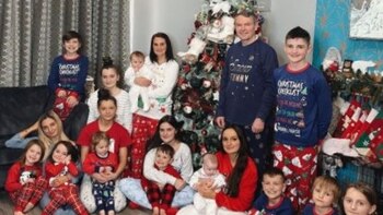 Los Radford en Navidad (Instagram)