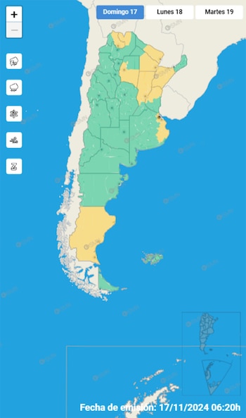 La alerta amarilla rige sobre