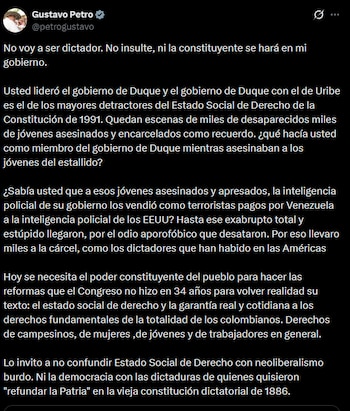 Gustavo Petro respondió a las