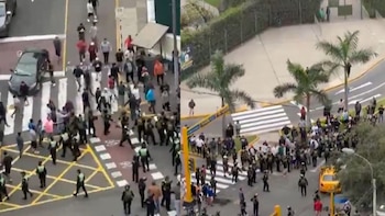 Tensión en la av. Arequipa: Policías se enfrentan a transportistas informales por el inicio del carril bidireccional del Corredor Azul