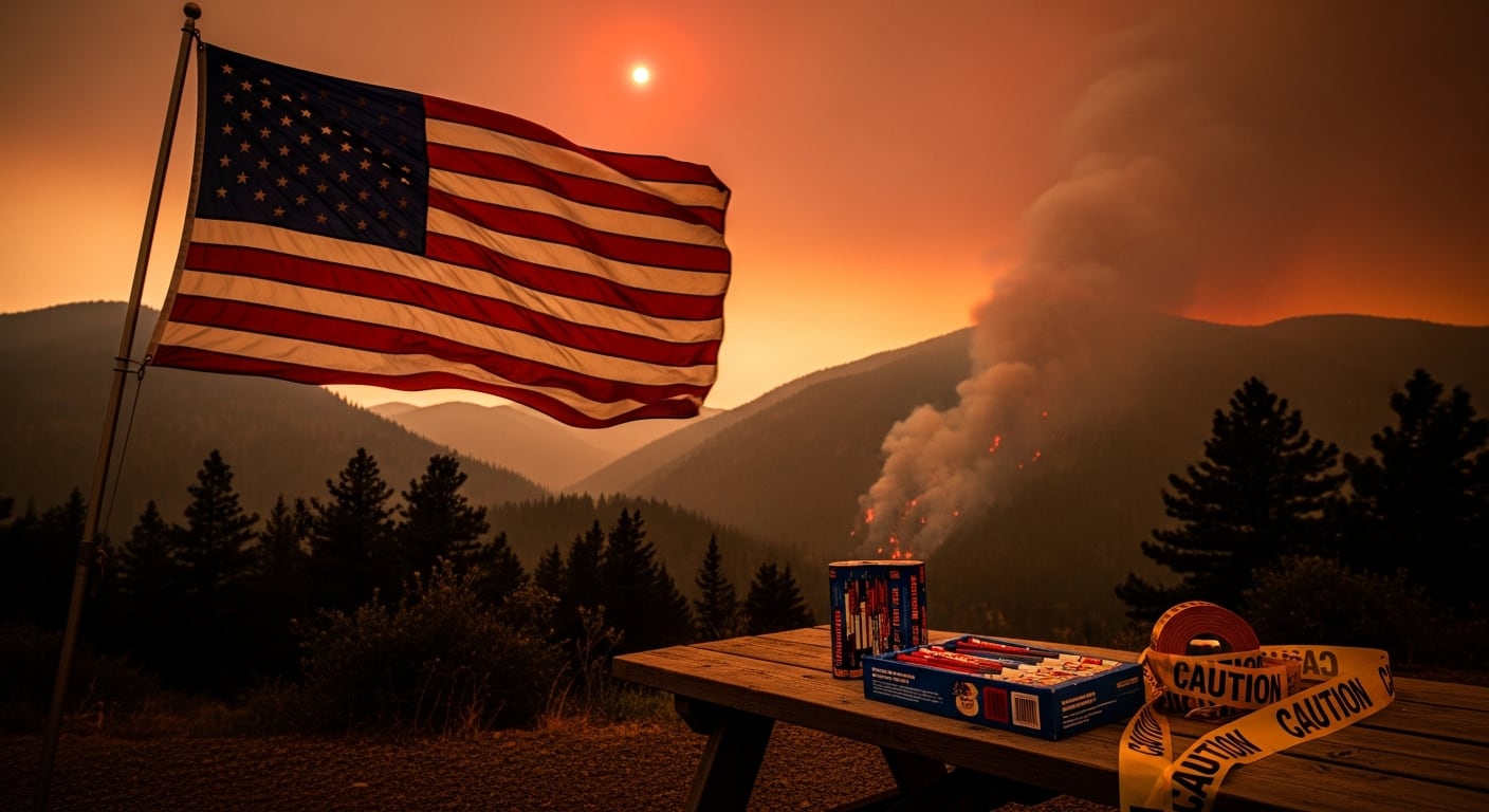 Varios estados y ciudades de Estados Unidos prohibieron los fuegos artificiales personales por riesgo extremo de incendios forestales durante el 4 de julio de 2026. (Imagen Ilustrativa Infobae)