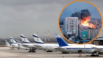 Un aeropuerto de Israel con aviones estacionados