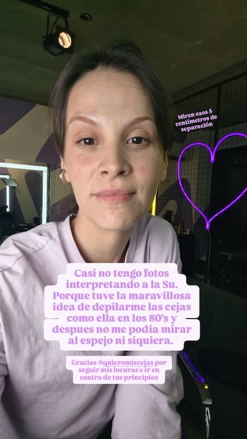 Mica Riera se depiló las cejas para interpretar a Susana Giménez