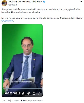 José Manuel Restrepo: “No existe la posibilidad de debatir”, advirtió sobre cierre de espacios democráticos - crédito @jrestrp/X