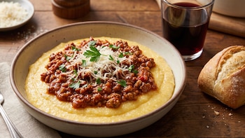 Receta de polenta con boloñesa, rápida y fácil