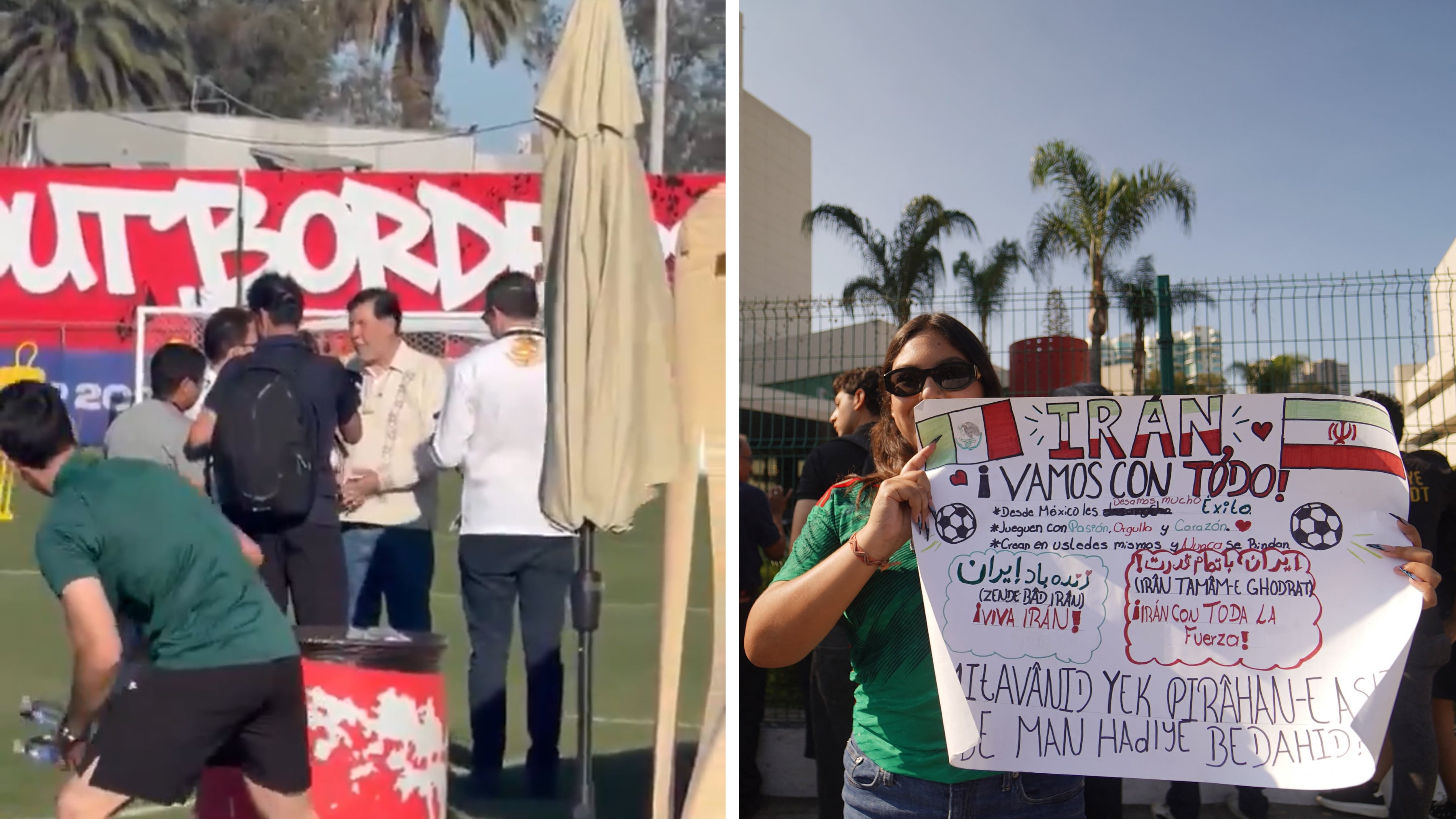 La grabación, difundida en redes sociales, muestra al legislador con un gafete de acceso dentro del predio donde el combinado persa realiza su preparación rumbo a su estreno en la Copa del Mundo 2026.