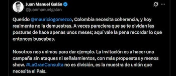 Juan Manuel Galán le respondió