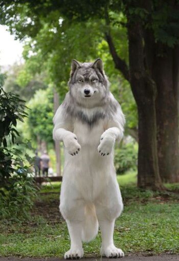 Hombre lobo, traje realista, Japón, Toco, lobos, animales, mascotas