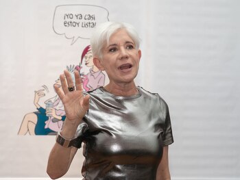 Maitena, en la muestra de 2022. (Foto: Federico Kaplun)