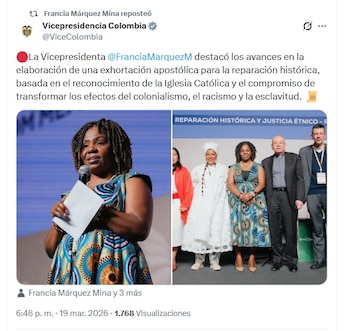 La vicepresidenta no le ha respondido a Cabal hasta el momento, y sigue atendiendo los compromisos como parte de su agenda en la CELAC - África 2026 - crédito @ViceColombia/X