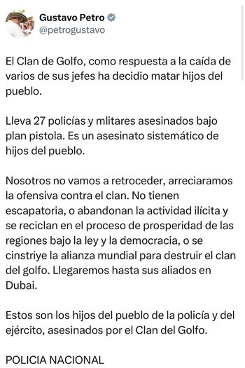 Gustavo Petro se refirió a
