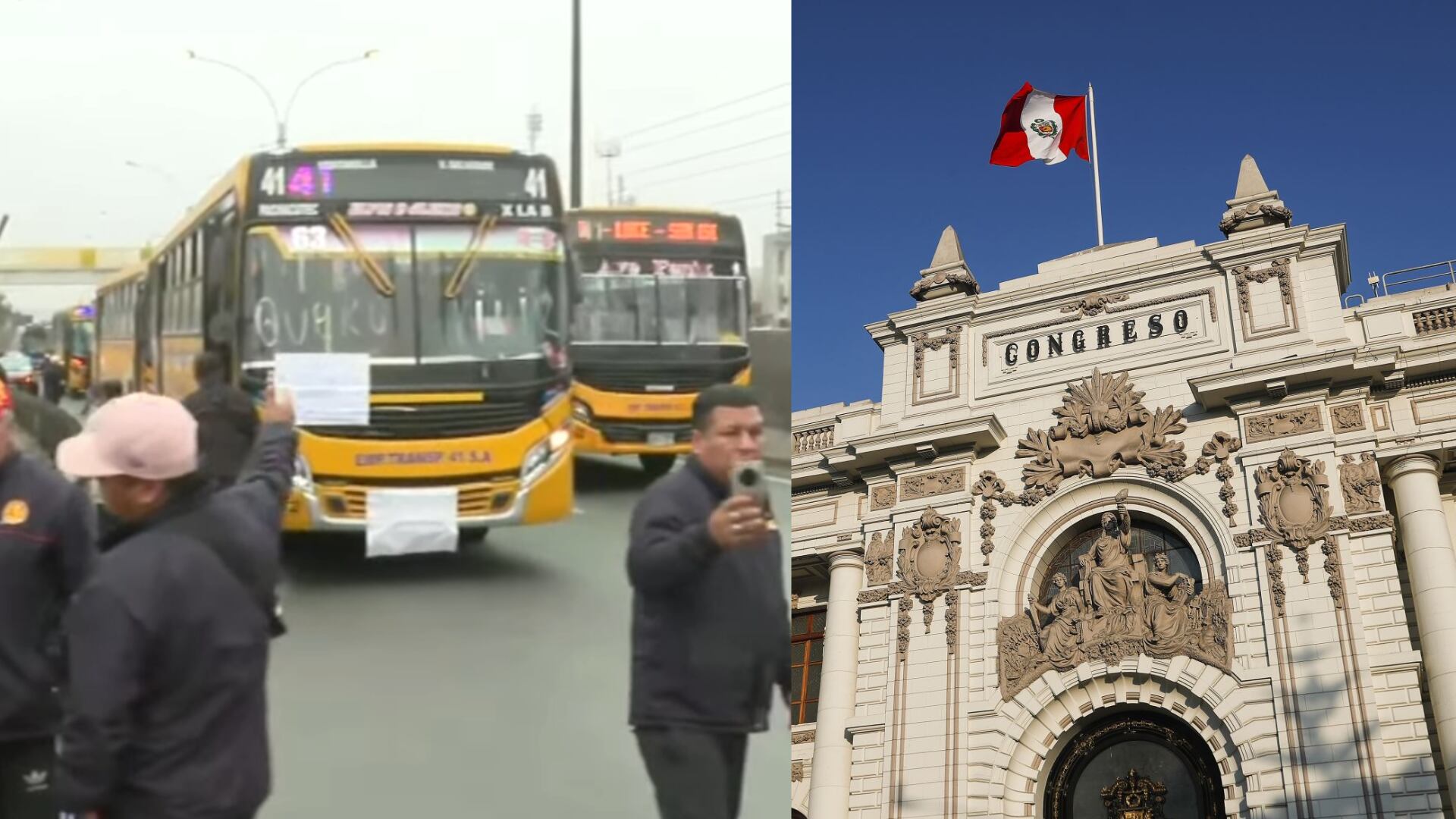Transportistas de la Línea 41 paralizan operaciones y exigen acciones al Congreso tras ola de extorsiones| Latina Noticias