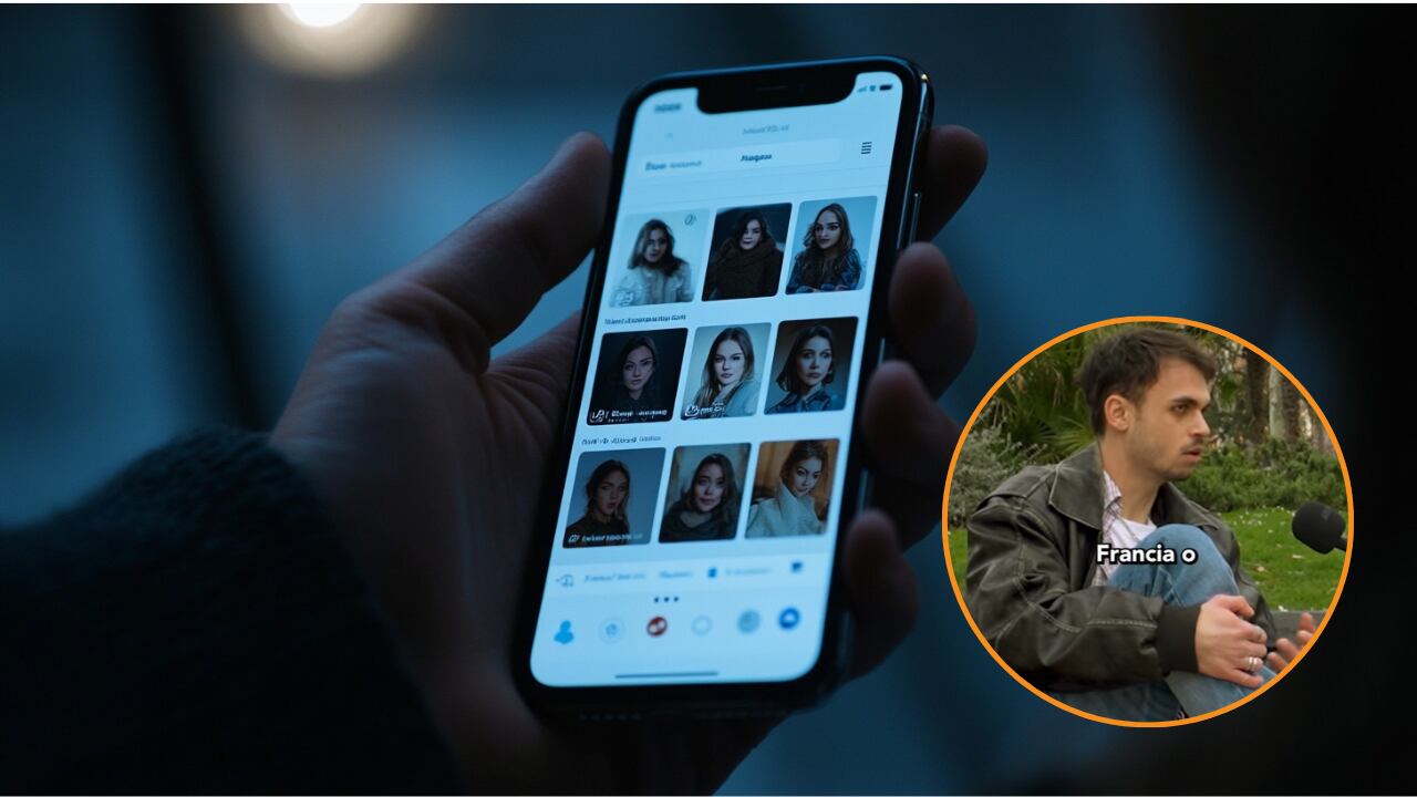 Un francés que vive en España explica su experiencia con las app de citas en el país (Montaje Infobae con imágenes de VisualesIA y @clairequinn___/TikTok)