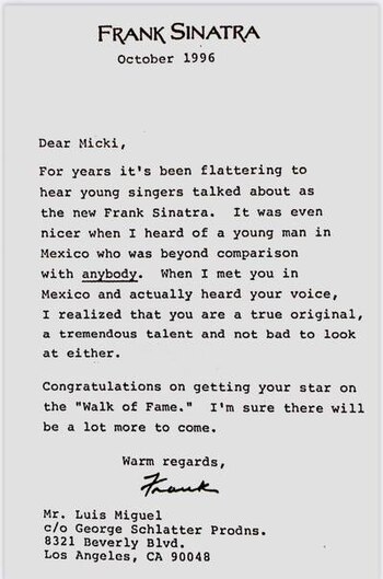 La carta que Frank Sinatra