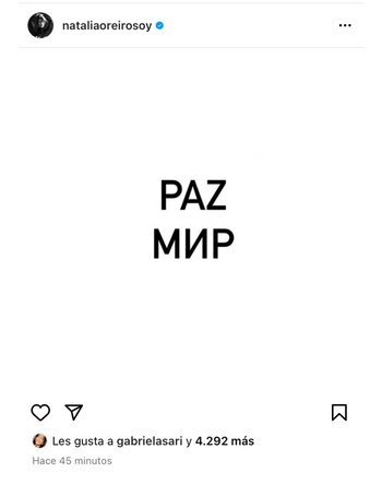 El nuevo posteo de Natalia